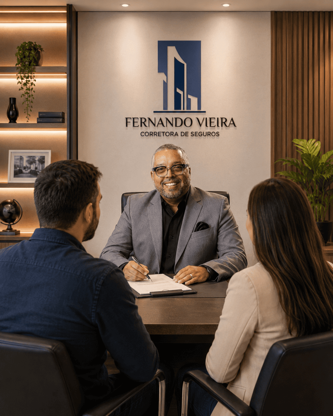 Atendimento Fernando Vieira Corretora de Seguros com o corretor